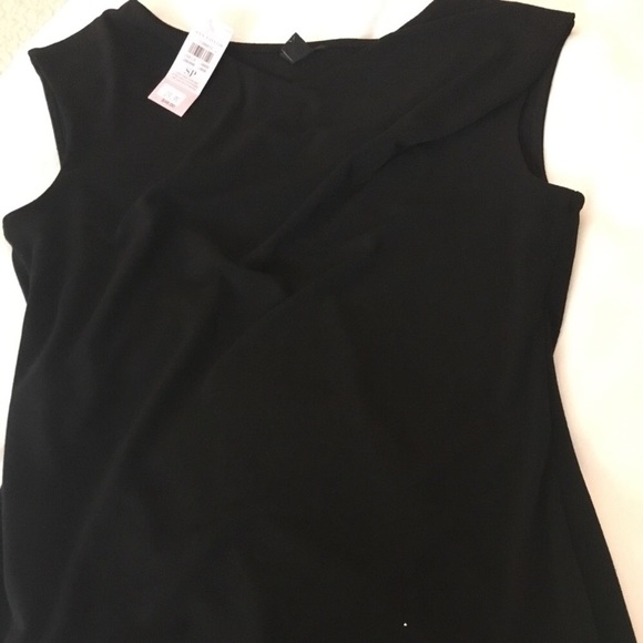 ANN TAYLOR PETITE DRAPED SHALLOW V-NECK TOP - Picture 5 of 7